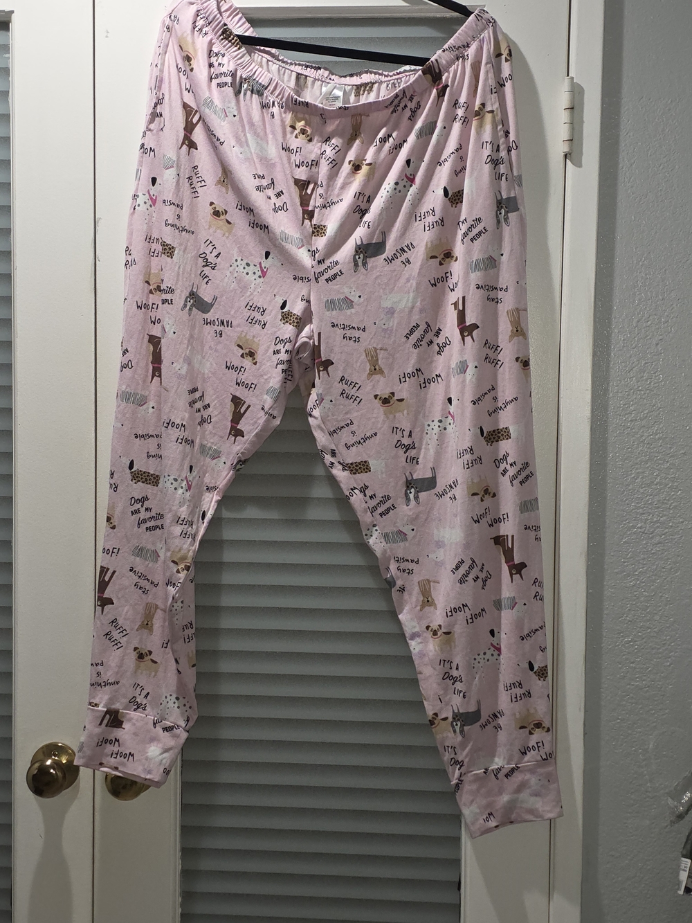 Source Unknown Light Pink Dog-Print Pajama Bottoms